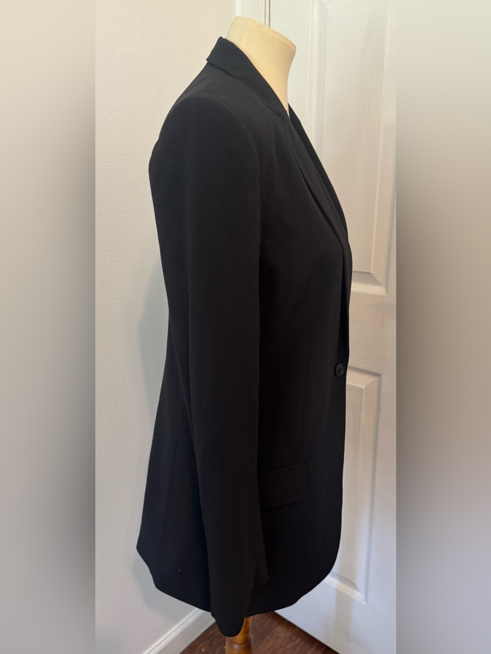 Norma Kamali Boyfriend Blazer Jacket Black Single Button Oversized Office XS - Picture 3 of 11